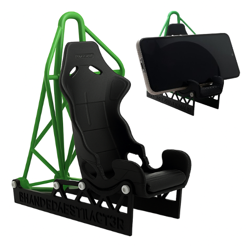 Racing Seat Phone Holder – 3D Printed Roll Cage Stand with Charging Slot